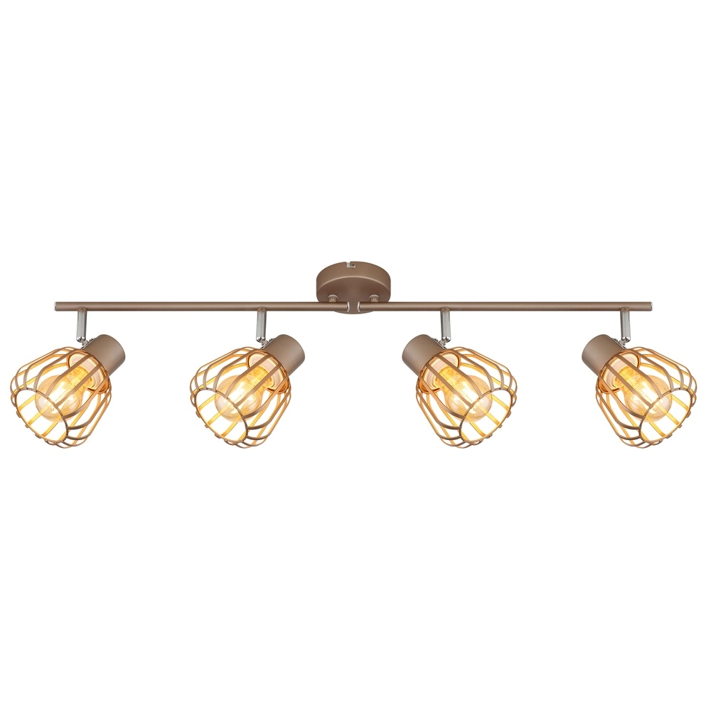 Plafondlamp Olin 4-lichts koffie bruin Globo 9007371592579