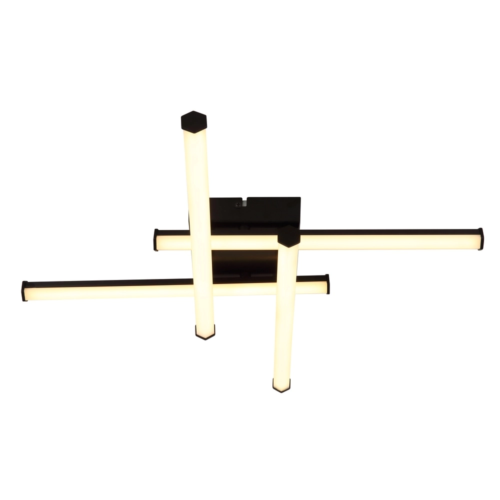 Moderne plafondlamp Kirina 50cm zwart vierkant Globo 9007371515233