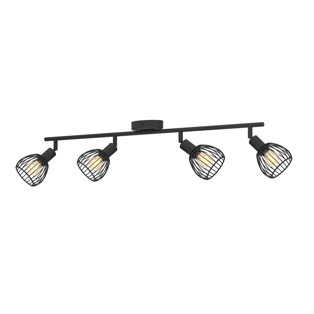 4-lichts draadlamp spotje Sonnino zwart - E14