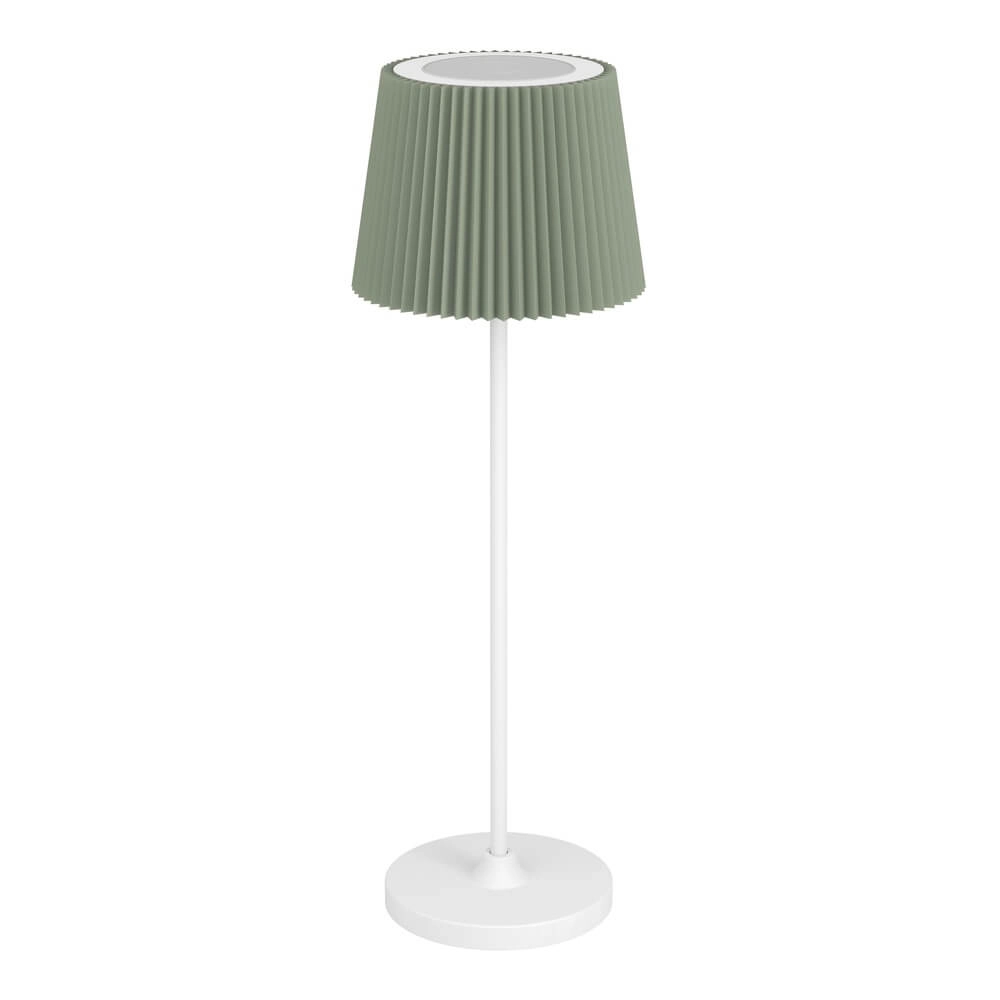 Tafellamp Leonero wit met groen