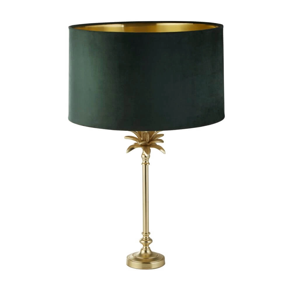 Tafellamp Palm goud met groene kap