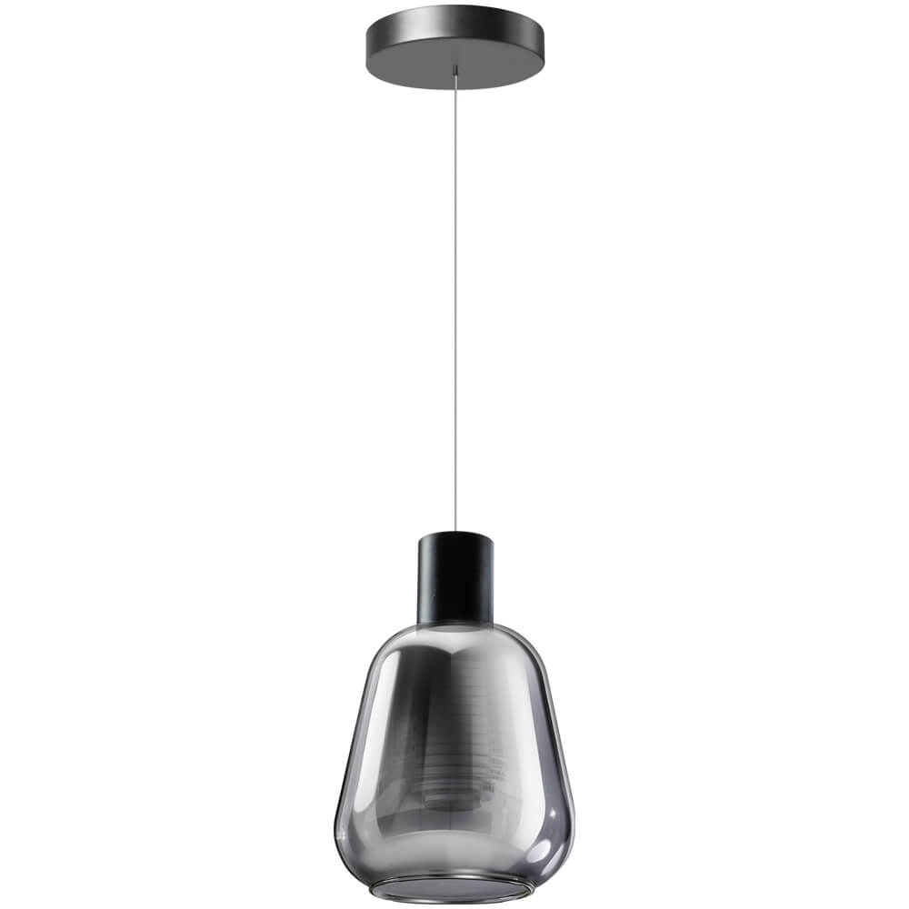Glazen hanglamp Gary zwart met smoke glas ETH 8720195302193