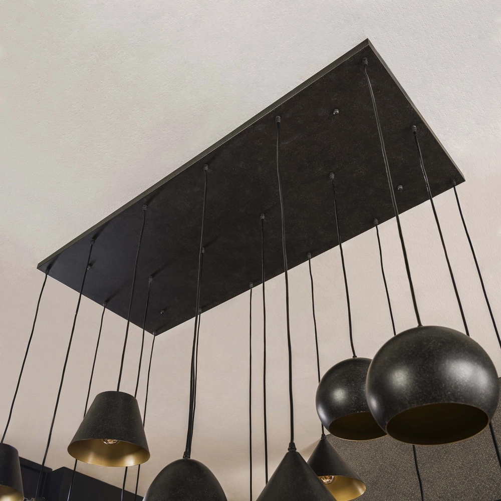XXL hanglamp Metal 18-lichts - zwart Lyora 8716803512313