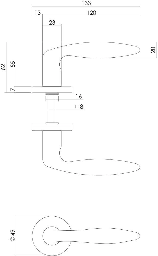 Klassieke deurklink Sigaar mat chroom Intersteel 8714186068267