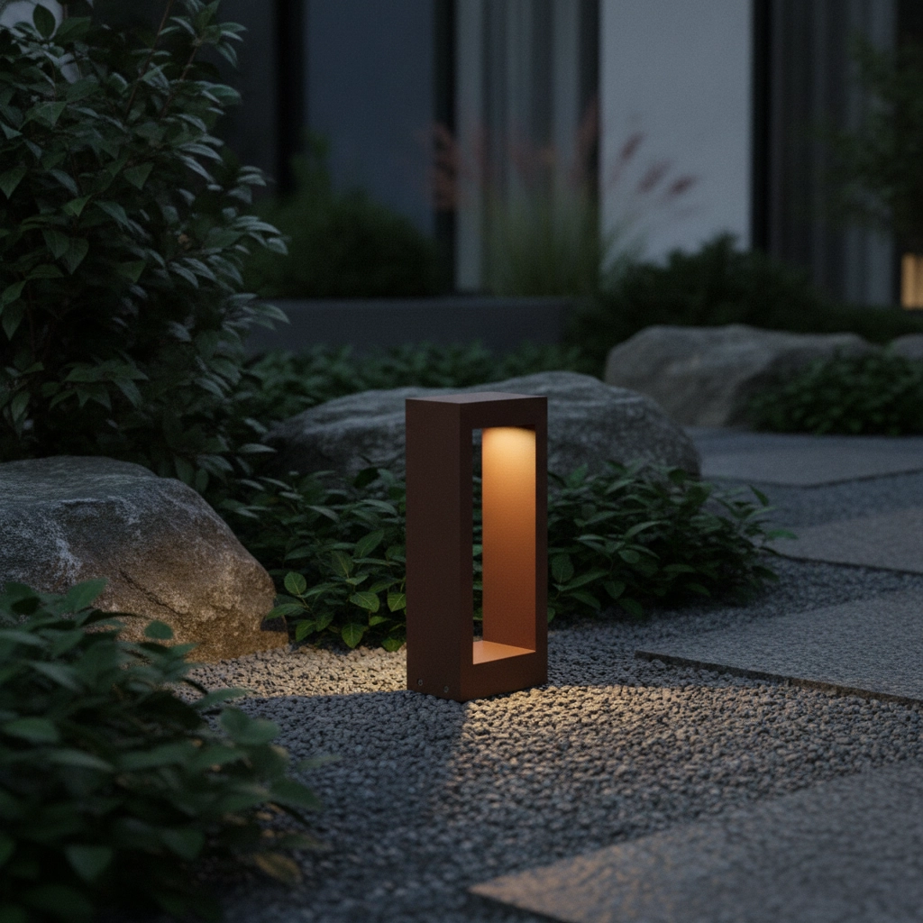 Roestbruine tuinlamp Dolix 30cm - 2700K