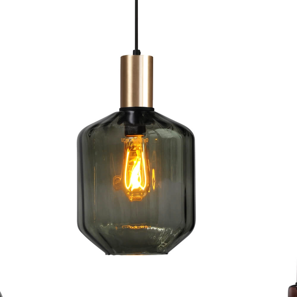 5-lichts hanglamp - goud - Porto met verschillende glazen Masterlight 8718121270371