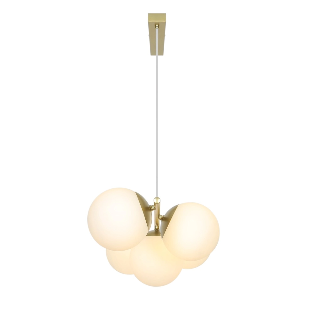 Scandinavische hanglamp Lilly goud met wit Nordlux 5704924027291