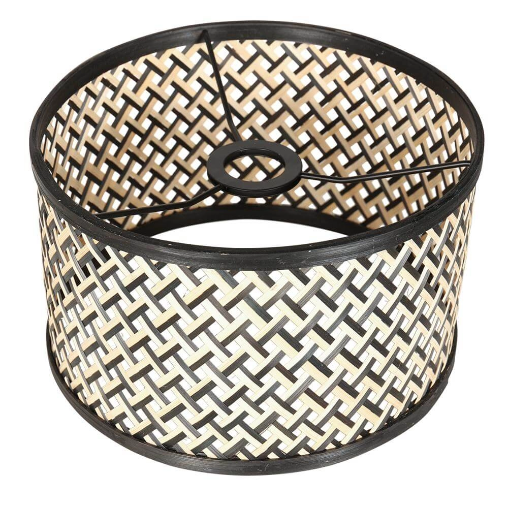 Vloerlamp Bella zwart met bamboe kap Steinhauer 8712746174588
