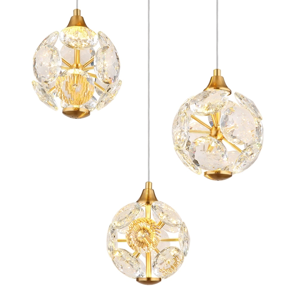 3-lichts hanglamp Virina goud Ø 65cm Globo 9007371449620