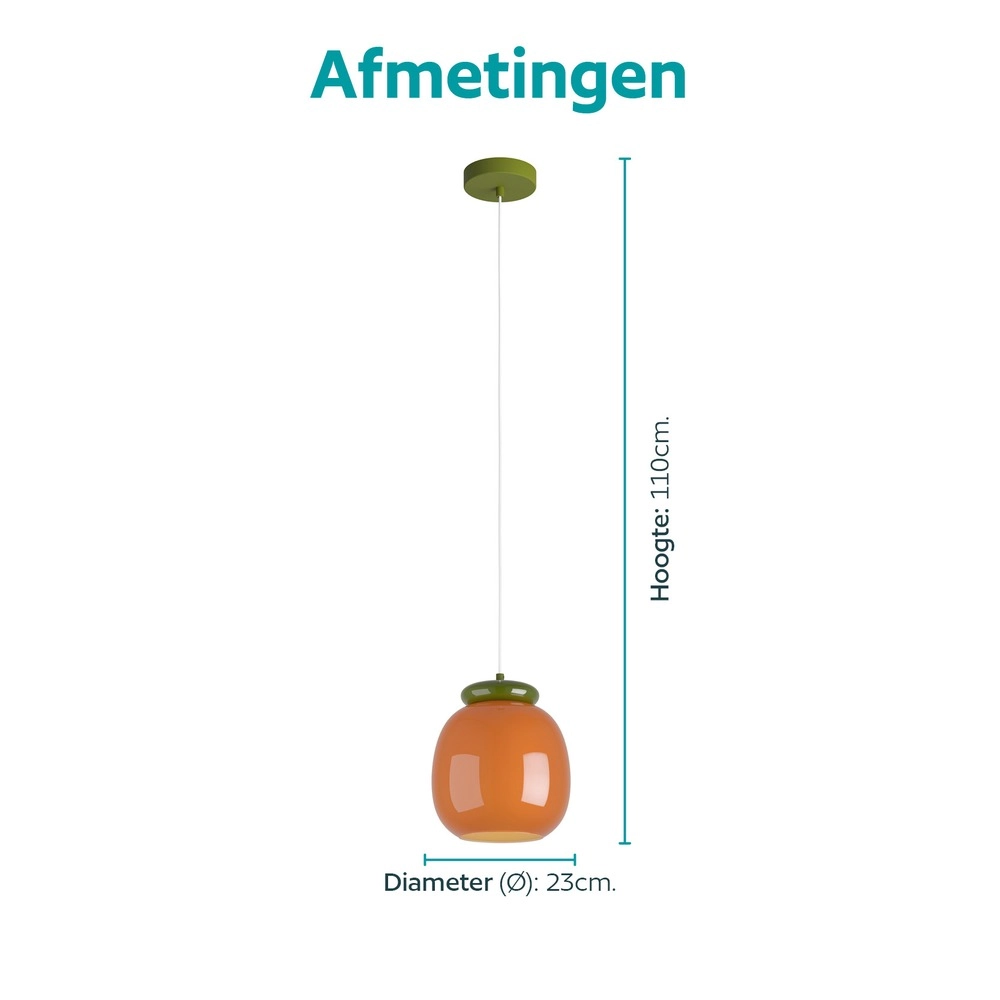 Design hanglamp Berardelli oranje met groen Ø 23cm Eglo 9008606404926