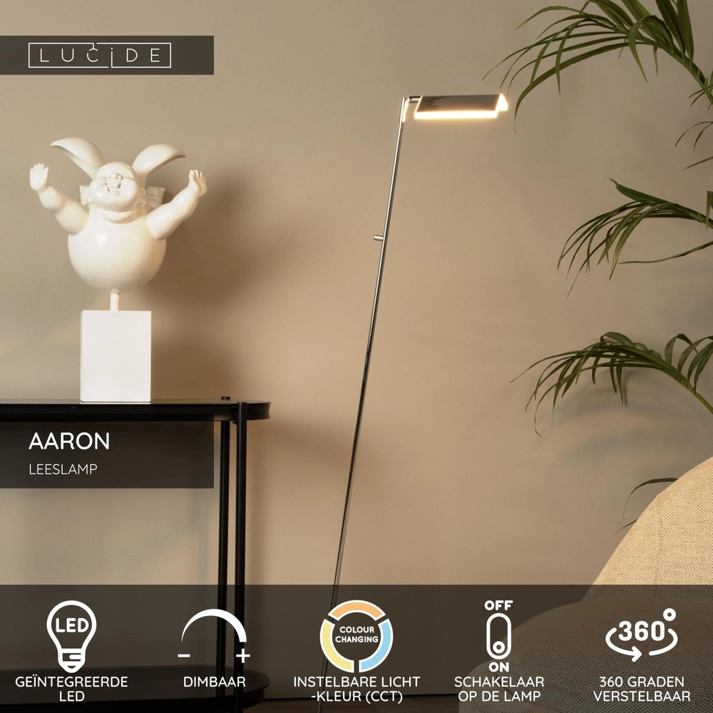 Led leeslamp Aaron design messing Lucide 5411212194015