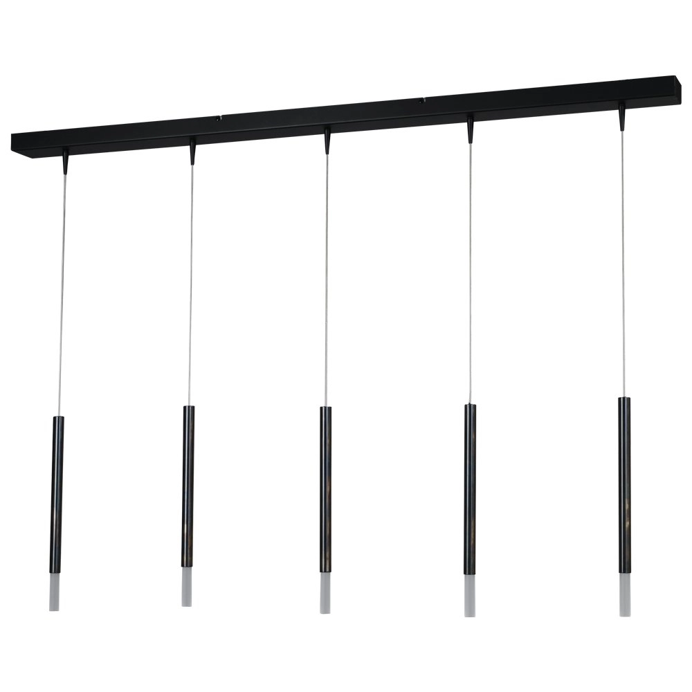 Zwarte eettafel hanglamp Flute 5-lichts design cilinders Masterlight 8718121209197