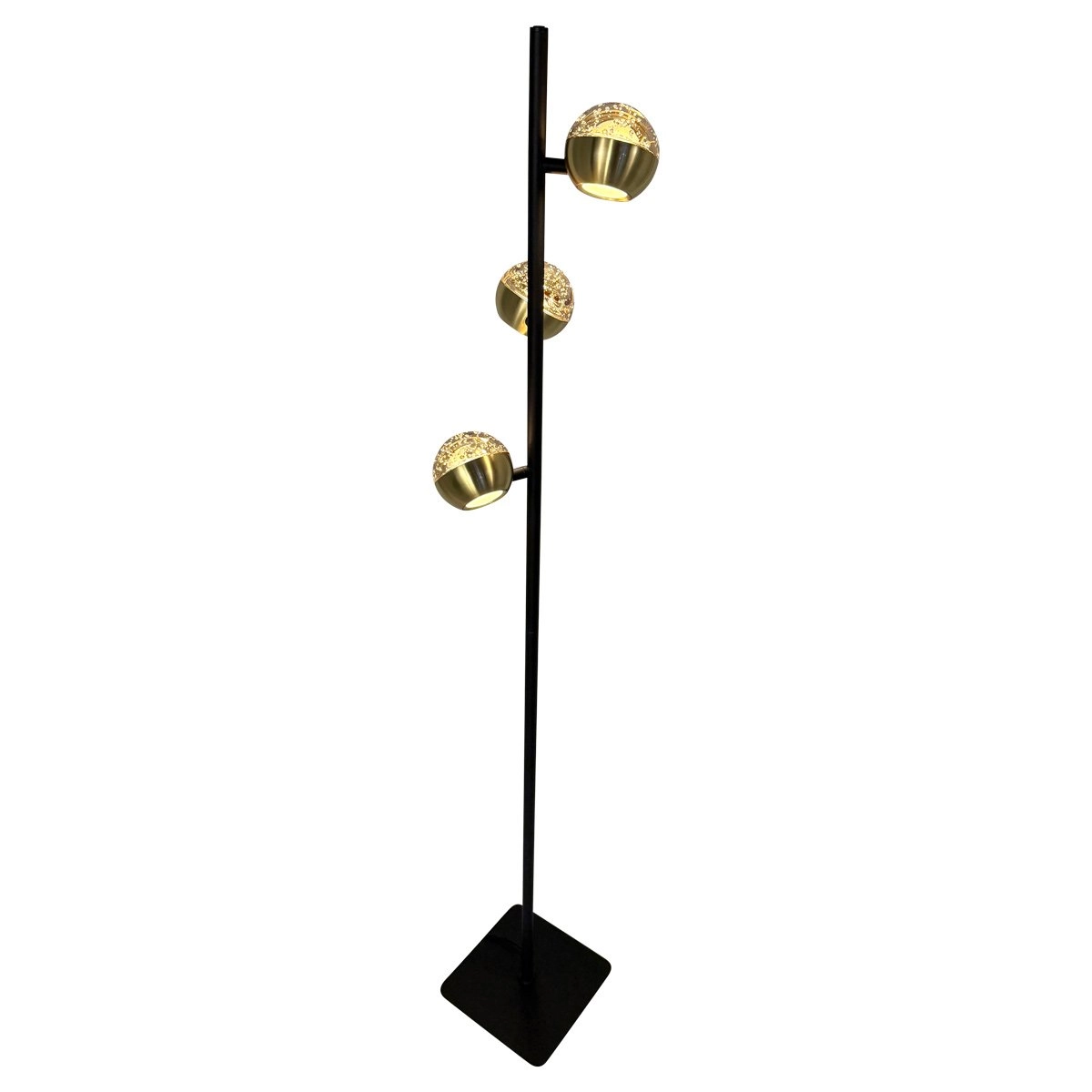 Led vloerlamp Belluno 3-lichts messing - glas Steinhauer 8712746183979