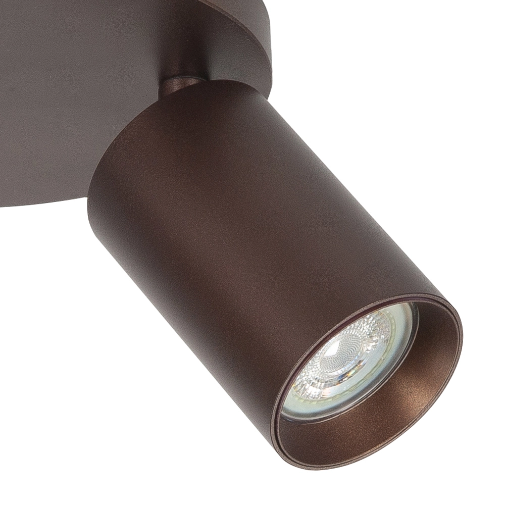 Opbouwspot Mila 2-lichts rond choco Highlight 8718379050404