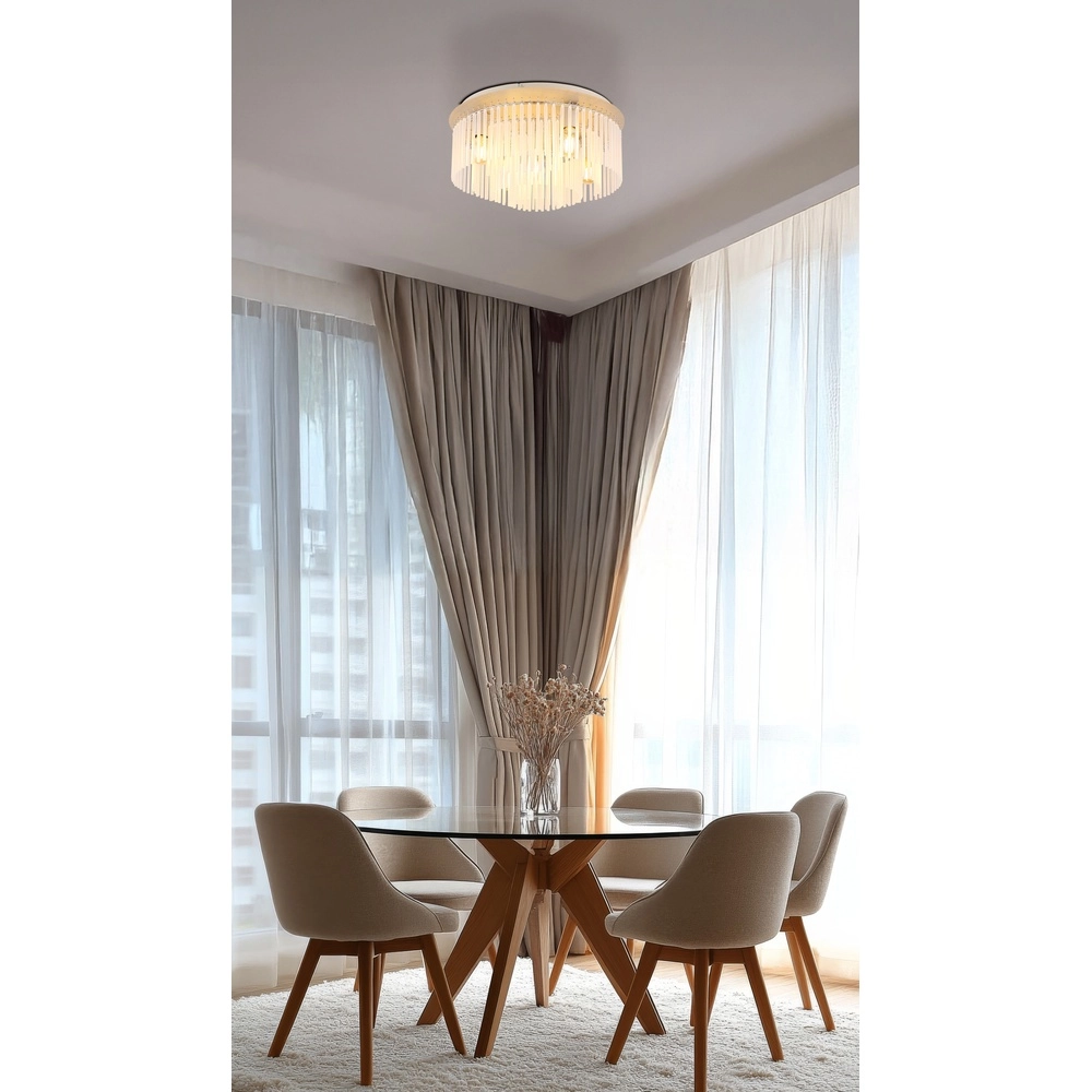 Plafondlamp Gorley zand bruin met glas Ø 50cm Globo 9007371578719