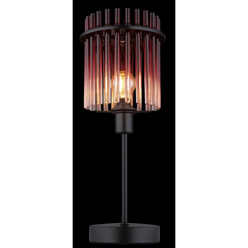 Zwarte tafellamp Gorley met rood glas Ø 15cm Globo 9007371471959