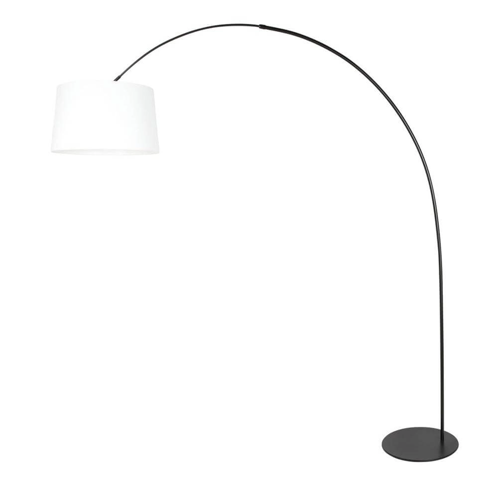 Vloerlamp Curve zwart met witte kap Ø 48cm Steinhauer 8712746179378