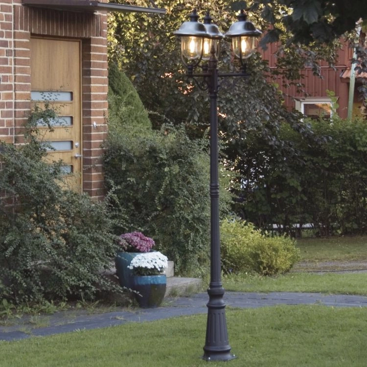 Staande buitenlamp Parma 218cm rvs met zwart KonstSmide 7318307243000