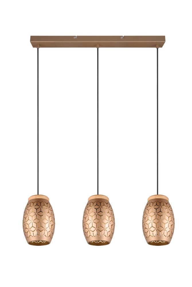 Bruine hanglamp Bidar 3-lichts