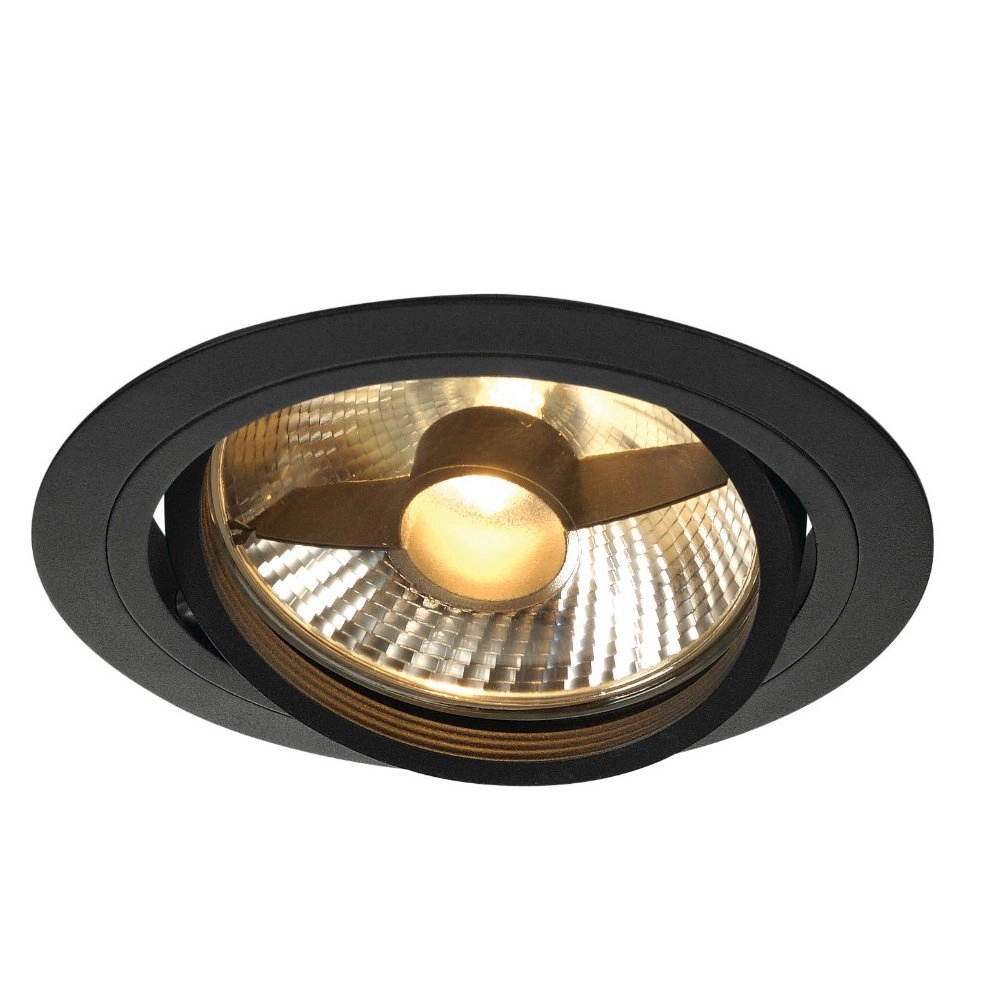Inbouwspot New Tria ES111 Round zwart met bladveren