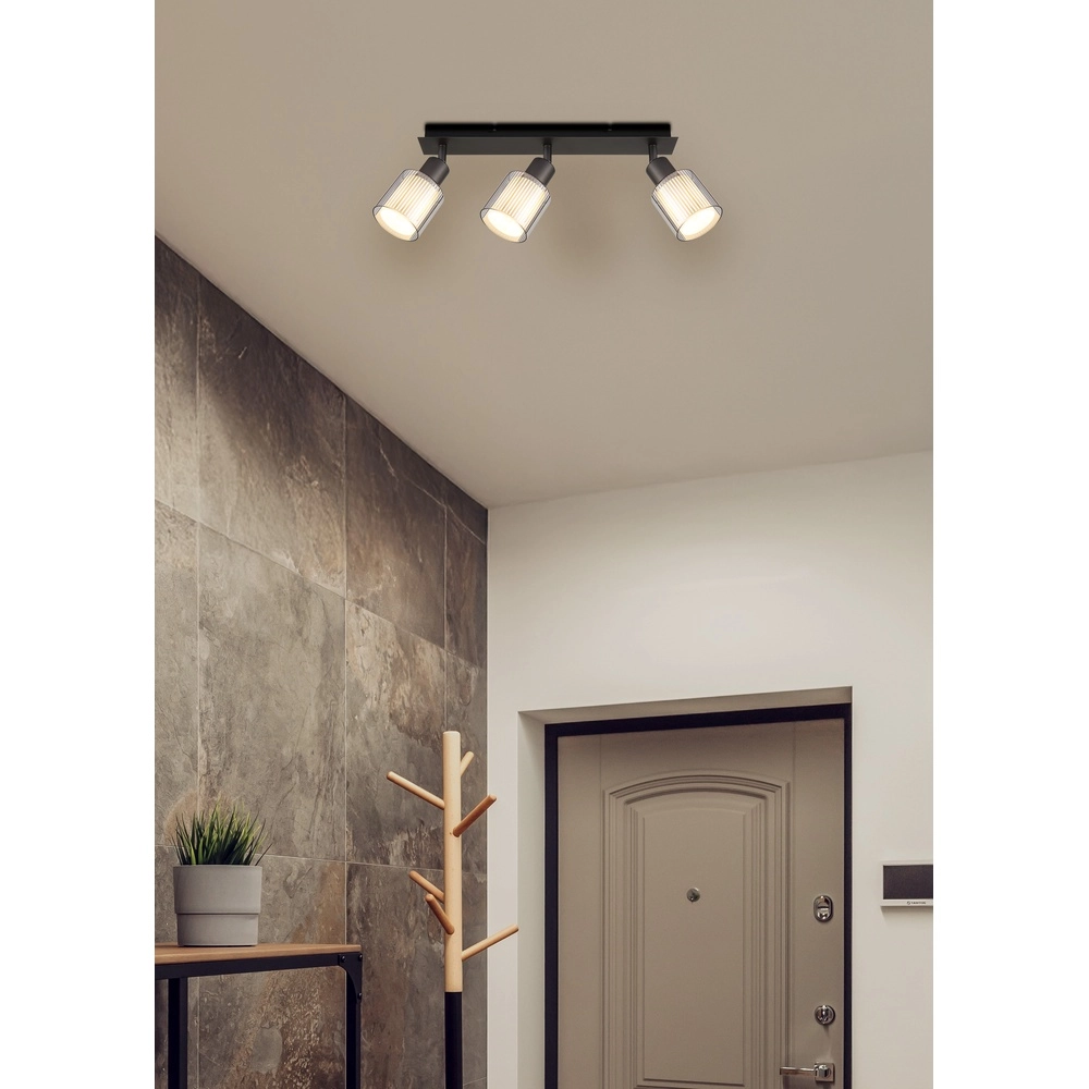 Design plafondlamp Villegas 3-lichts gunmetal Globo 9007371575947
