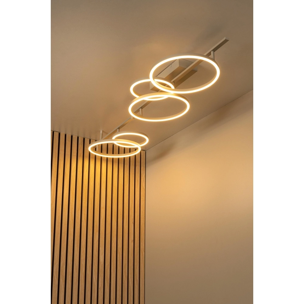 Moderne plafondlamp Nicola zand bruin hoek Lucide 5411212531193