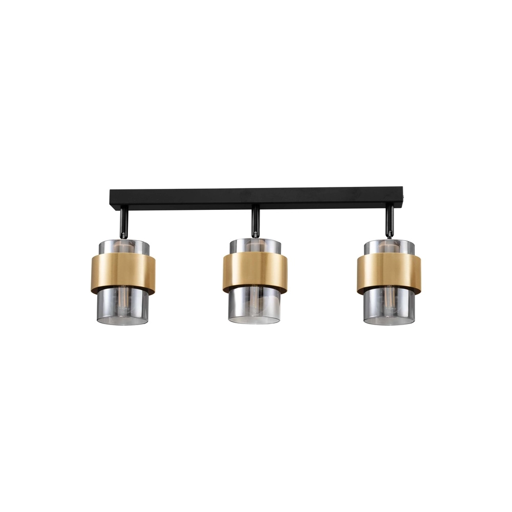 Plafondlamp Sianna 3-lichts zwart met goud Lyora 5212017452610