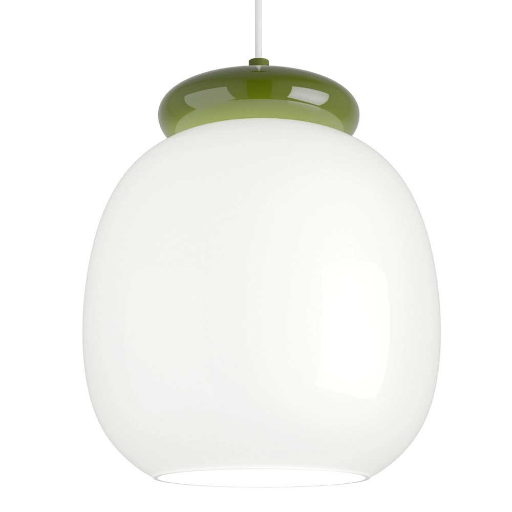 Design hanglamp Berardelli wit met groen Ø 23cm
