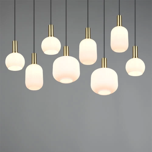 Eetkamer hanglamp Diva 8-lichts - wit glas Trio 4017807614527