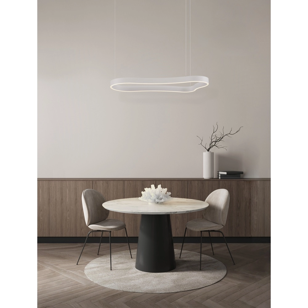 Natuurlijke vorm hanglamp Dussa wit 90cm Lyora 5212017463043