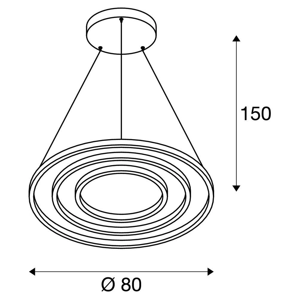 Led hanglamp One Triple 3-rings Ø 80cm dimbaar wit SLV 4024163231084