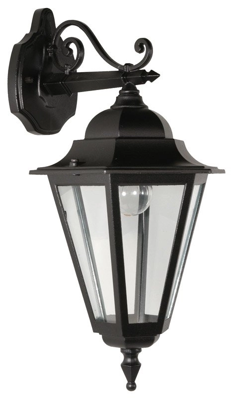 Muurlamp klassiek Teccia Down 33cm zwart