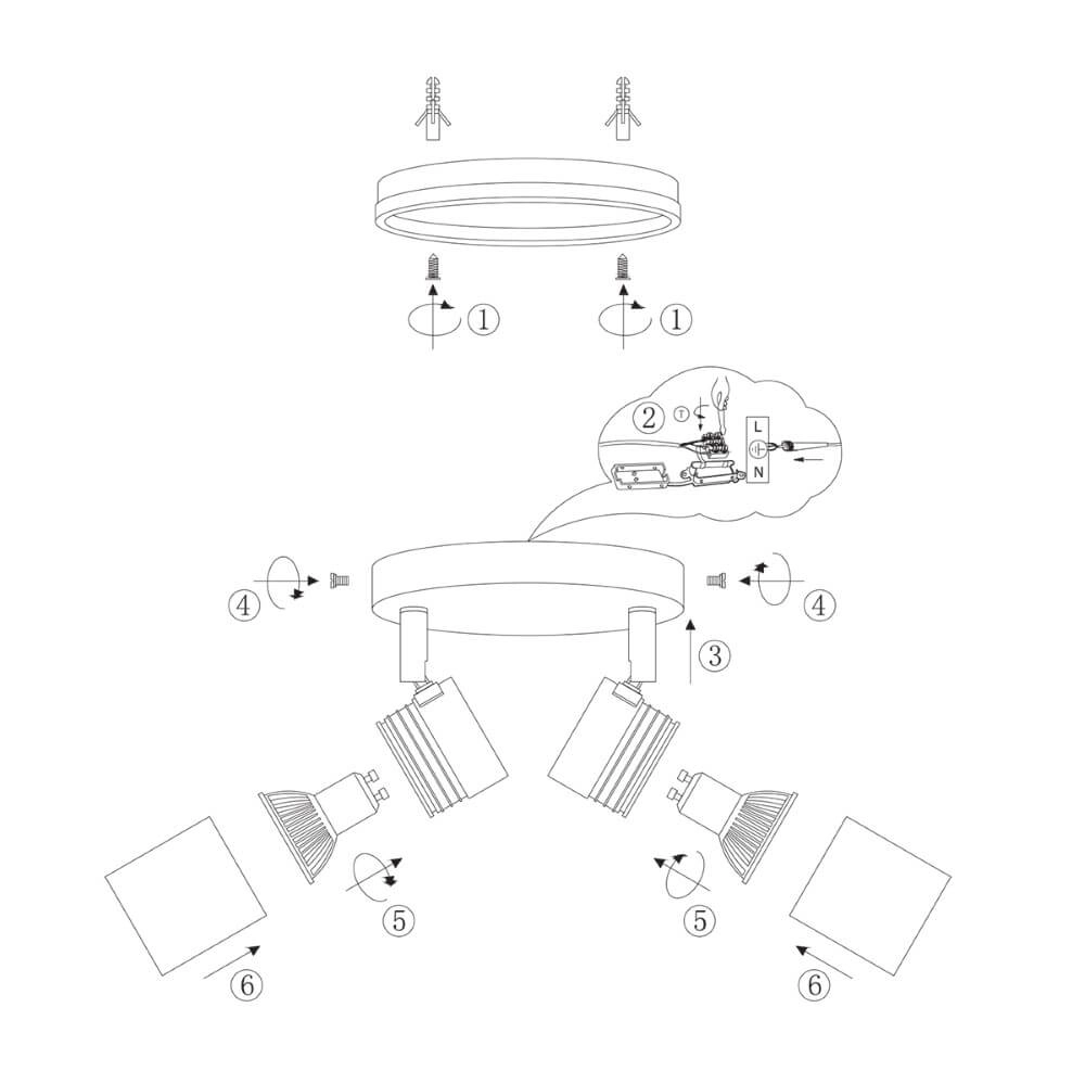 Dubbele badkamerspot Upround LED Steinhauer 8712746130072