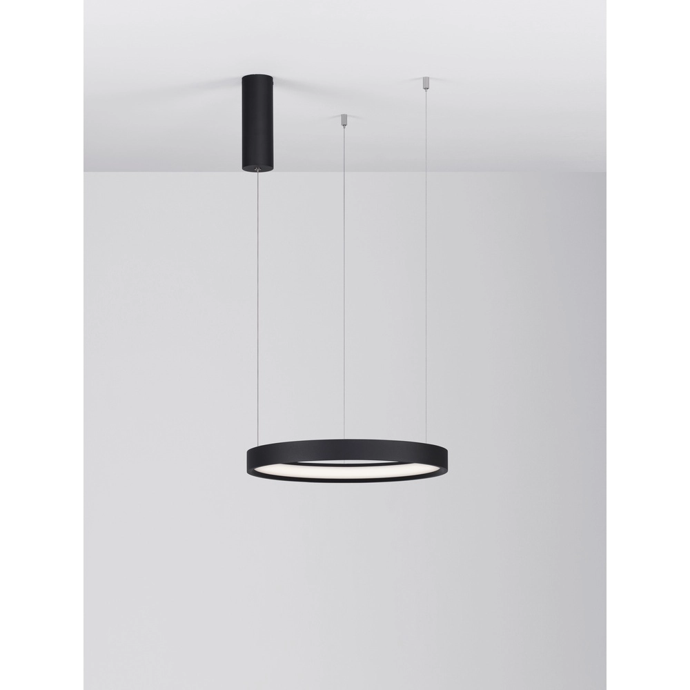 Ronde hanglamp Perrine zwart Ø 40cm