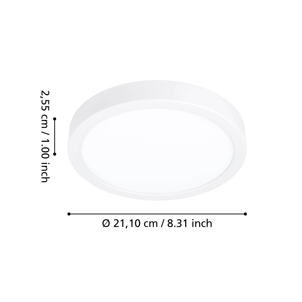 Plafonnière IP44 Fueva 6-Z rond - wit - Ø 21,1cm Eglo 9008606330546