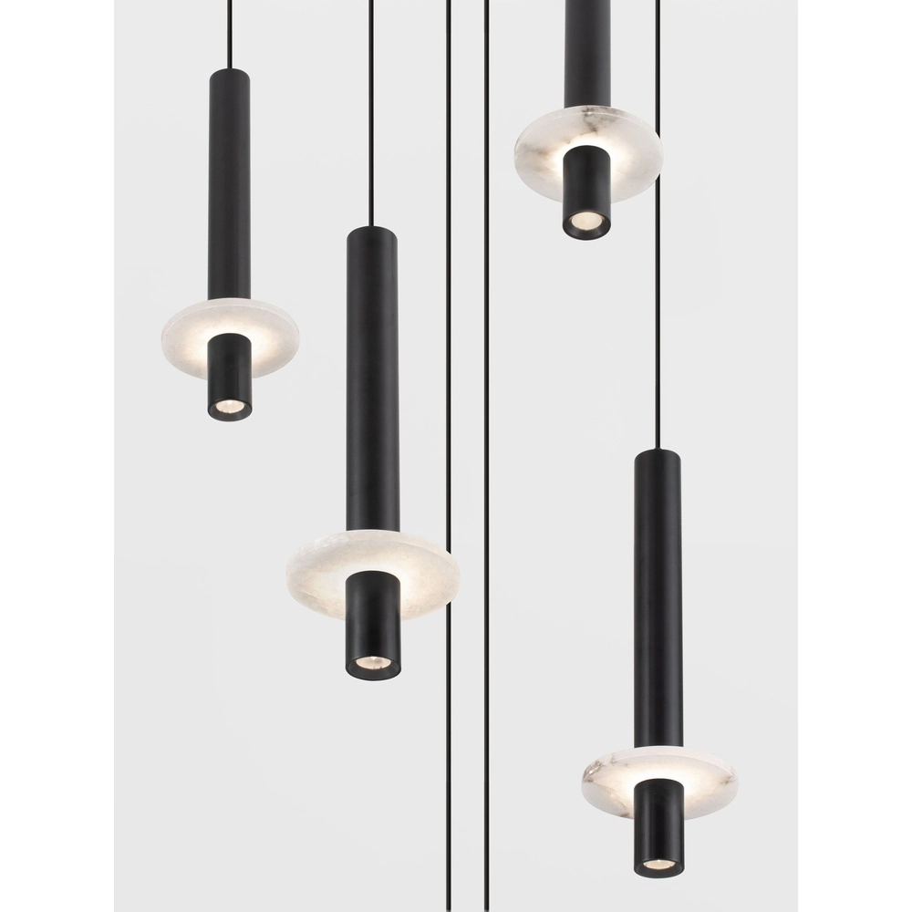 Design hanglamp Noemi zwart met wit Ø 47cm Lyora 5212063503281