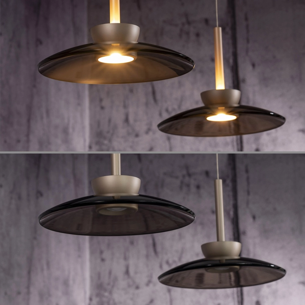 2L eettafel hanglamp Pure Moon bronce met amber glas Paul Neuhaus 4012248392980