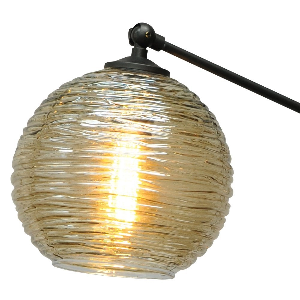 Verstelbare tafellamp Quinto Smoke met gestreept glas Masterlight 8718121216577