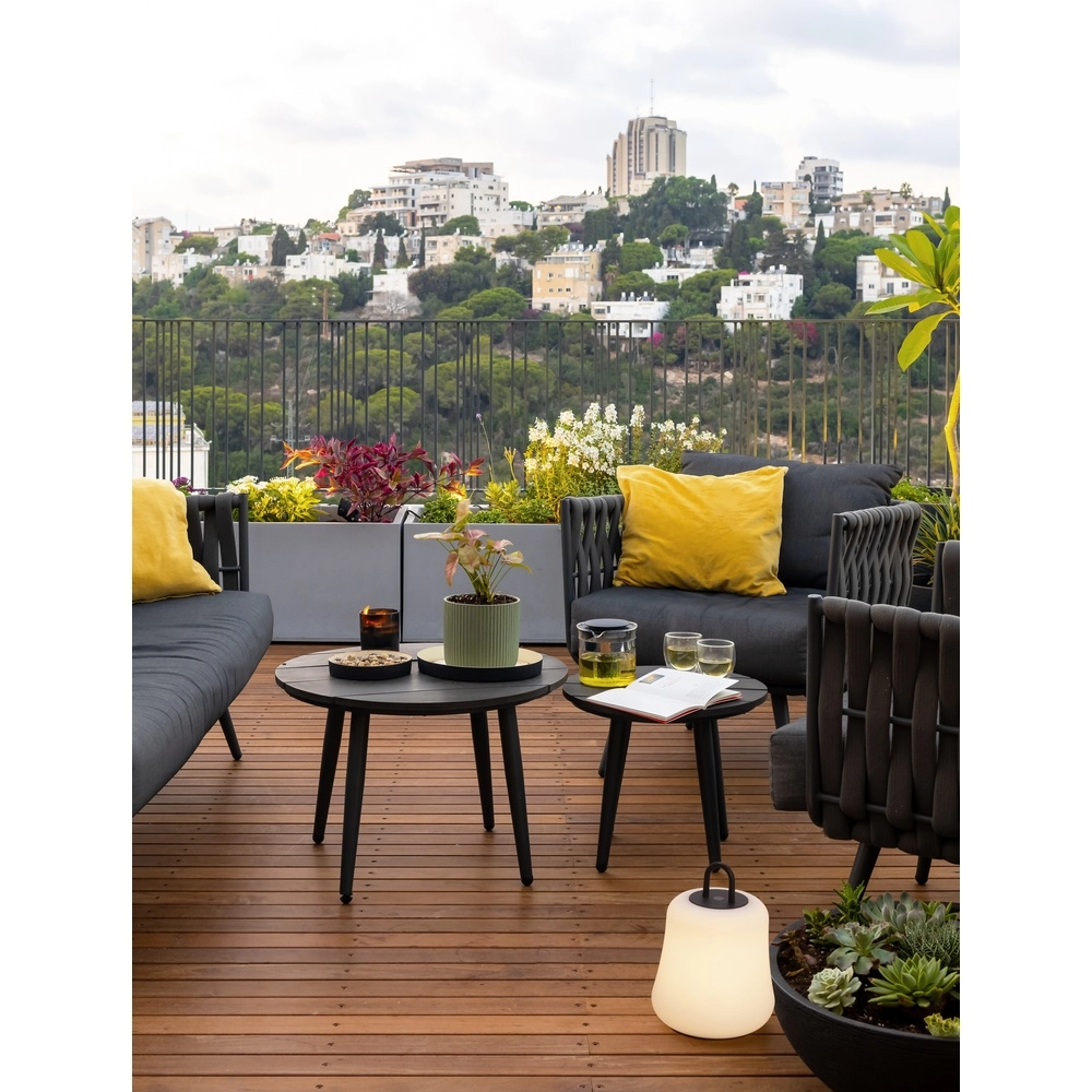 Tafellamp Jigra oplaadbaar antraciet met wit Lyora 5212017434883