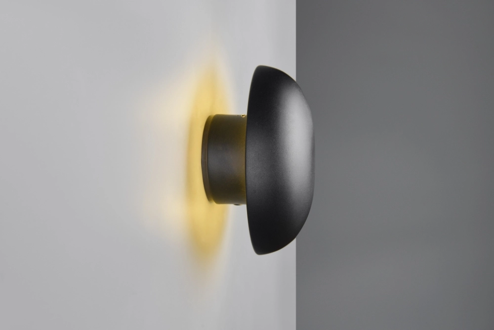 Zwarte wandlamp Davey Ø 15cm Trio 4017807643794