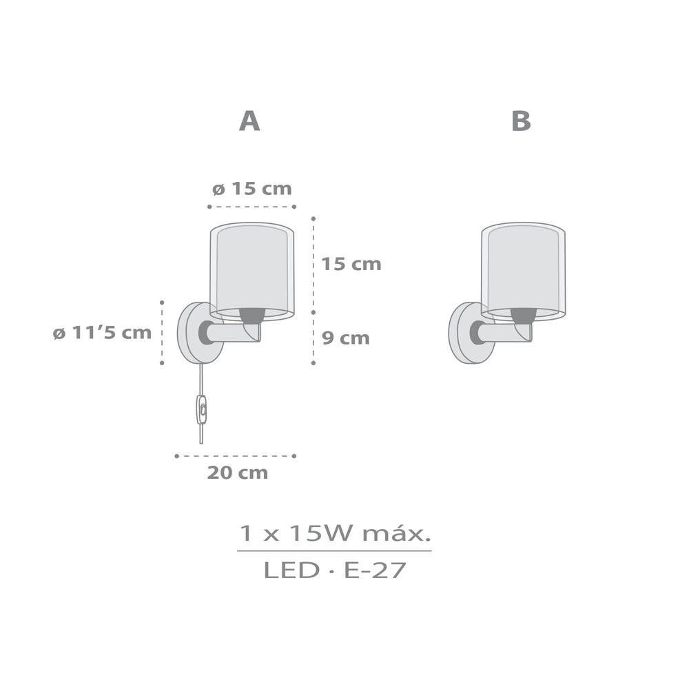 Kinder wandlamp Kawaii Friends grijs glow in the dark Dalber 8420406417691