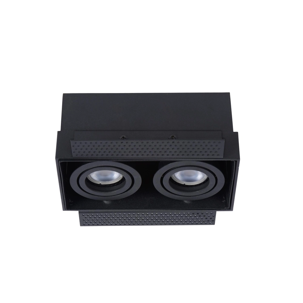 Strakke inbouwspot Trimless dubbel zwart