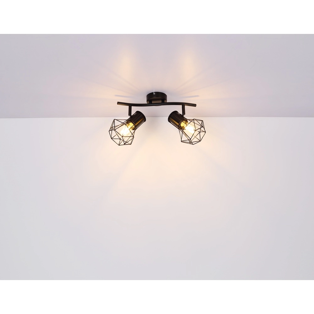 Plafondlamp Priska 2-lichts zwart Globo 9007371400171