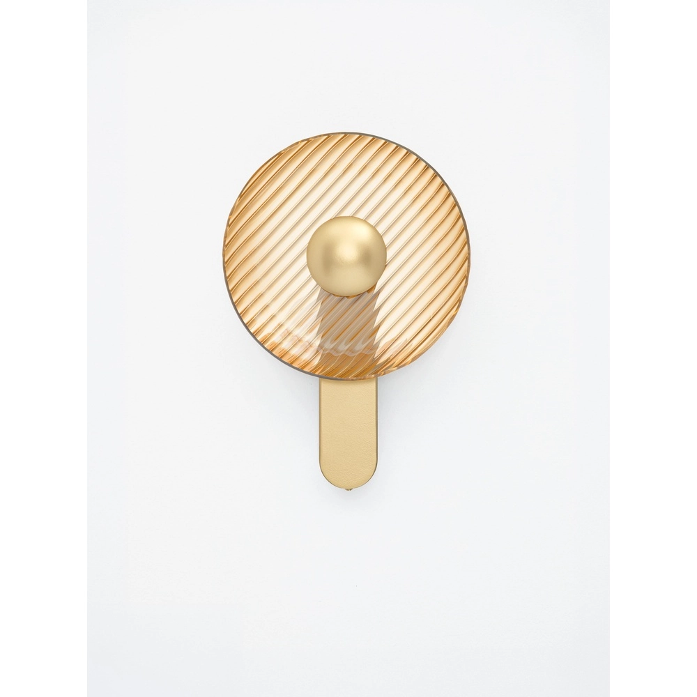 Design wandlamp Lavina goud met amber glas Ø 25cm Lyora 5212063501393