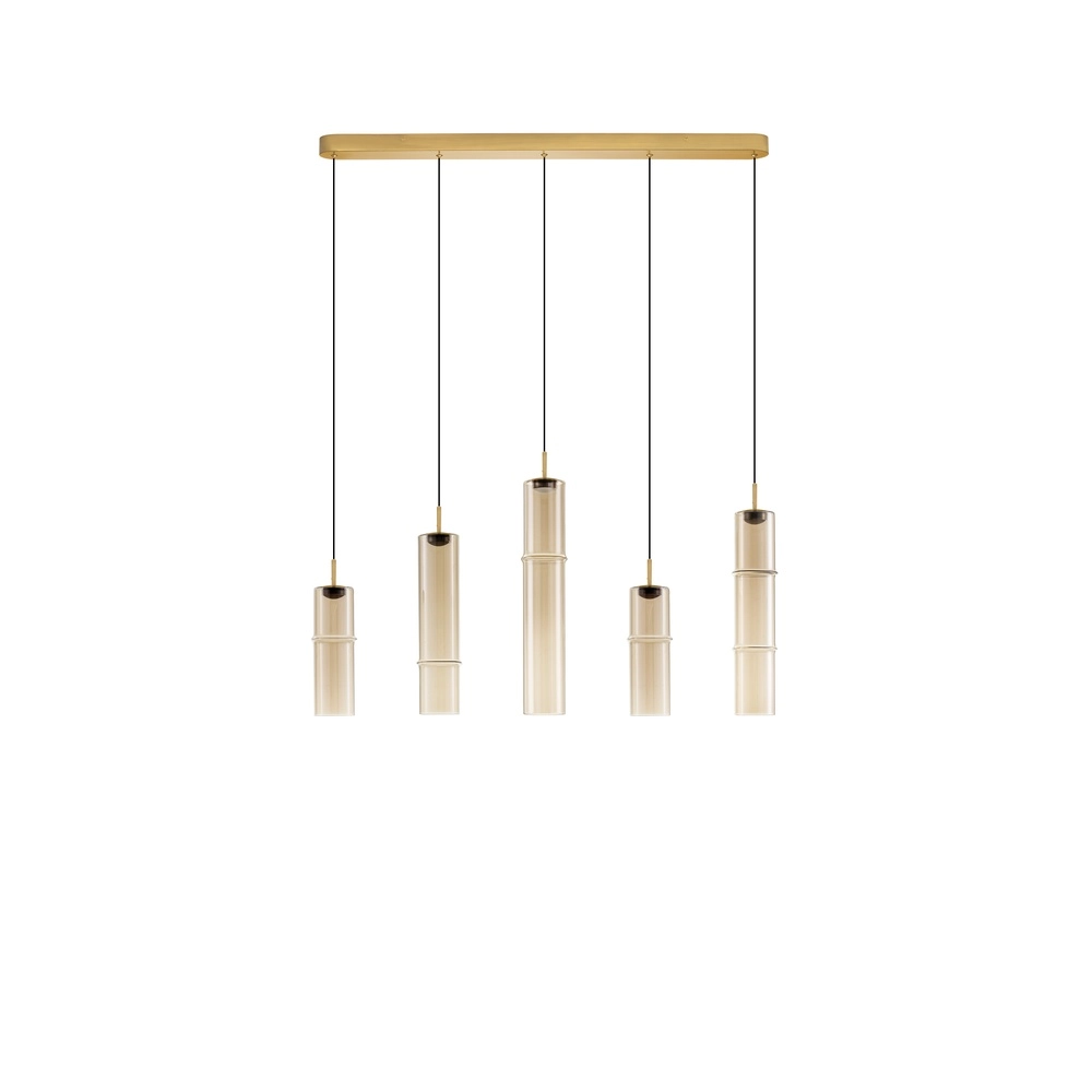 Unieke hanglamp Sano recht 5-lichts goud Lyora 5212017474087