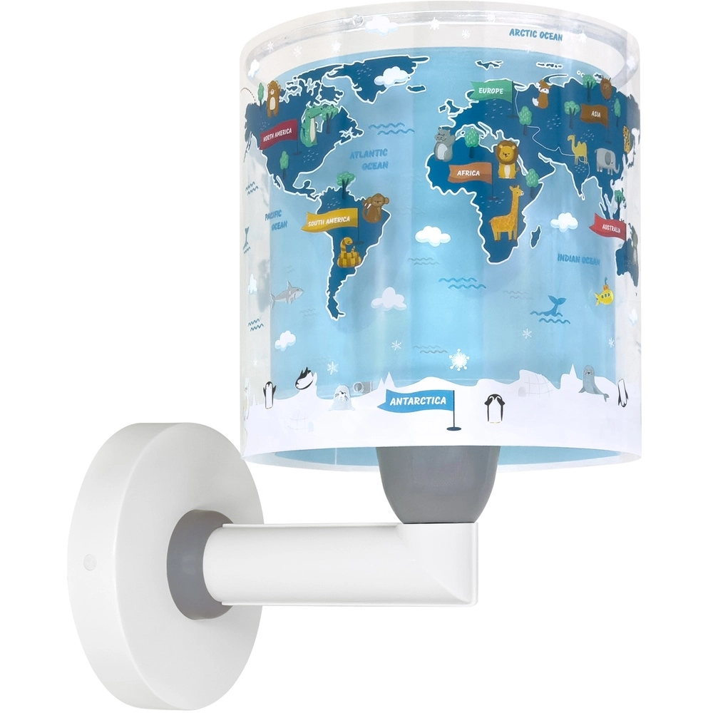 Kinderkamer wandlamp Kids World blauw Kinderkamer wandlamp Kids World blauw