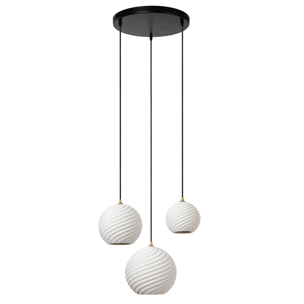 Design hanglamp Bina 3-lichts rond wit