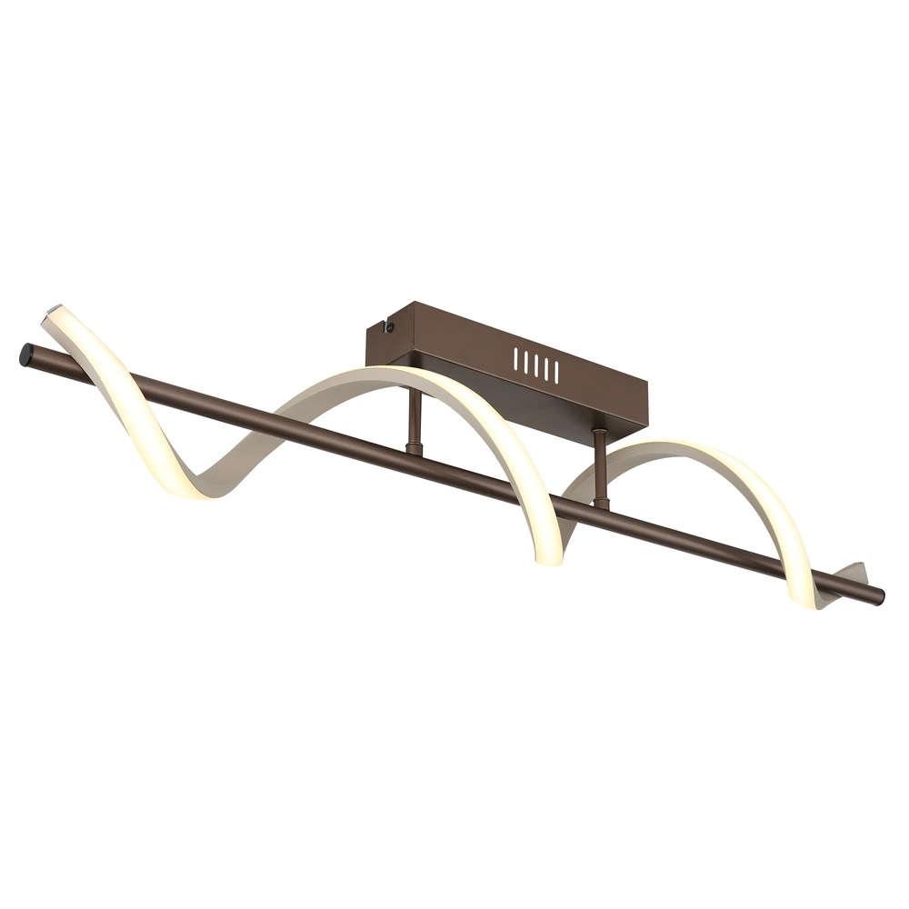 Plafondlamp Spiro brons met zand bruin