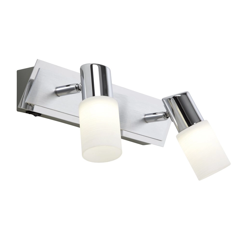 Design wandspot Series 8214 2-lichts metaalgrijs met chroom