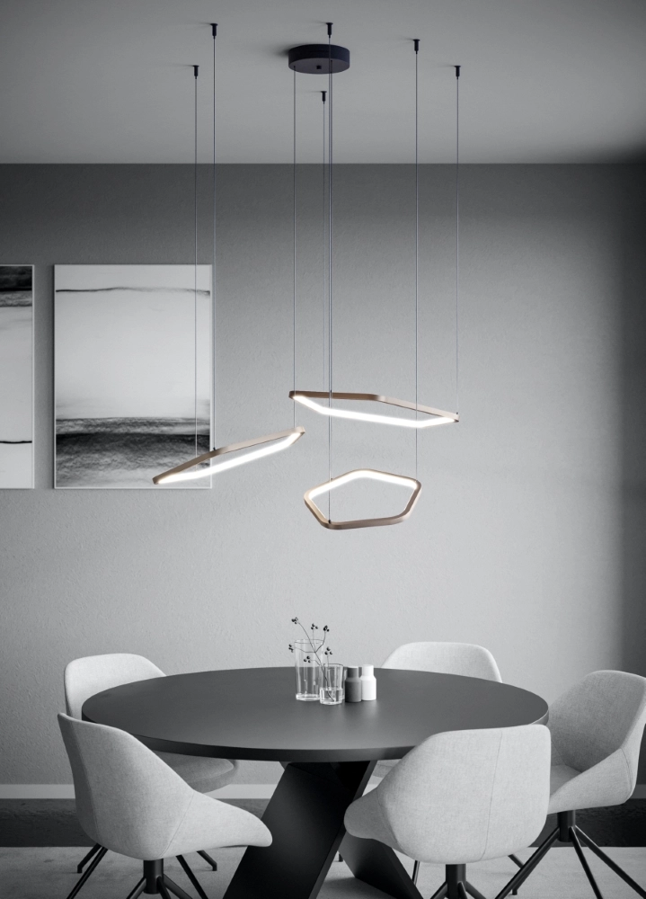 Design hanglamp Estrella zwart met bruin en CCT Stars of Light 9008606357772